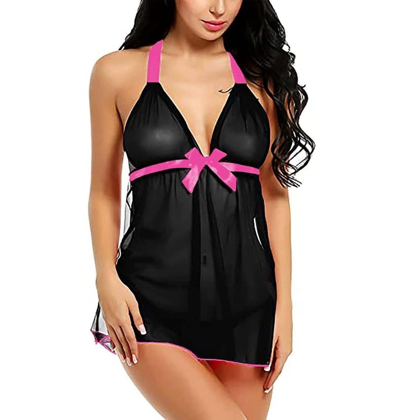 Net Babydoll Night dress with panty view 2