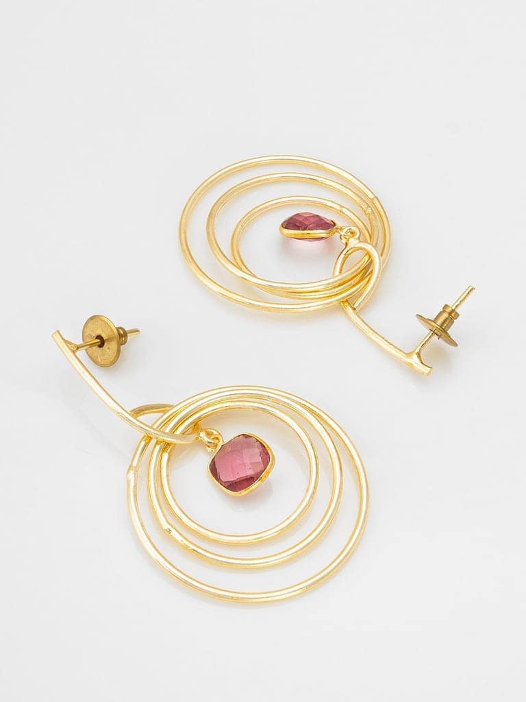 Morison Golden Floral Stud Earrings A Bloom of Elegance view 2