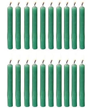 PROSPERRO LUMO - Green Unscented Pillar Candle 10 cm ( Pack of 20 )