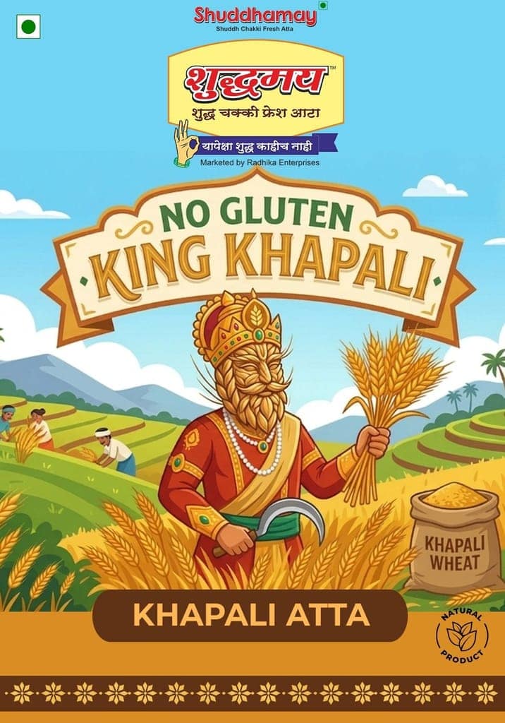 No Gluten King Khapli- 200gms Shuddhamay Khapli Wheat Atta| Emmer Wheat Flour| Ancient Grain| High Fiber & Protein | Aids Digestion| Soft & Nutritious Rotis view 2