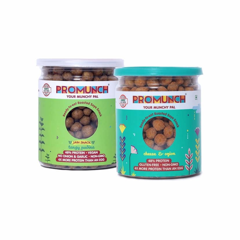 Dual Pack Protein Snacks (Tangy Pudina, Cheese & Onion)-150gm x 2
