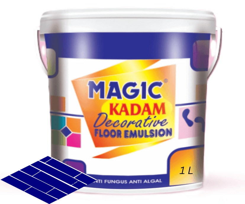 Magic Kadam Decorative Floor Paint with high substrate adhesion strength for cement and floor tiles anti-fungus, anti-algal, water repellant and weather resistance 1L(Navy Blue)