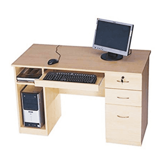 Study Time - Desktop Tables for Office, Schools,Living Room with Fixed 3 Drawer, Another Side CPU Stand & Key Board Tray (CS-CT02)