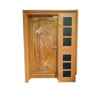 Wooden Design Glass Door