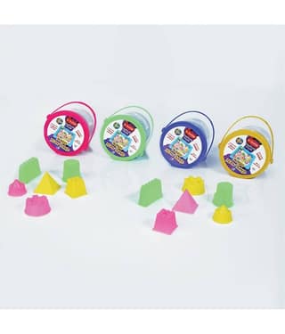 RABBIT'S 4 Magic Flow Play Sand buckets+2 Castle Sand TOYS+ SAND TOYS |Kinetic Play Sand for kids|Outdoor Play Sand for Kids|Child Safe|Hobby kits for kids|Indoor Play Sand for Kids|Play Sand for kids with Sand toys|DIY Kits|Creative kits for kids|Age 3+