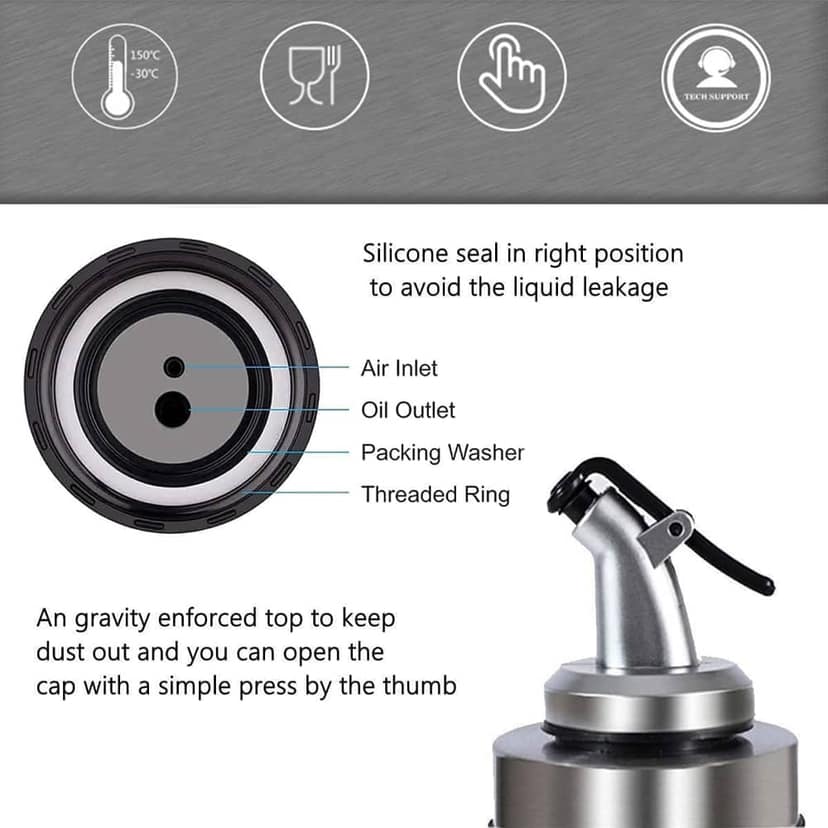 Craftlayout Pack Of 2 Leak-Proof Oil Dispenser 1000ml view 2