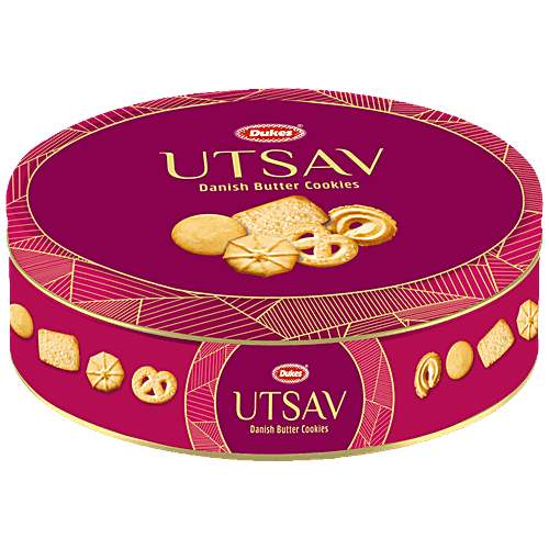 Dukes Utsav Danish Butter Cookies - Crunchy, 250 g Box