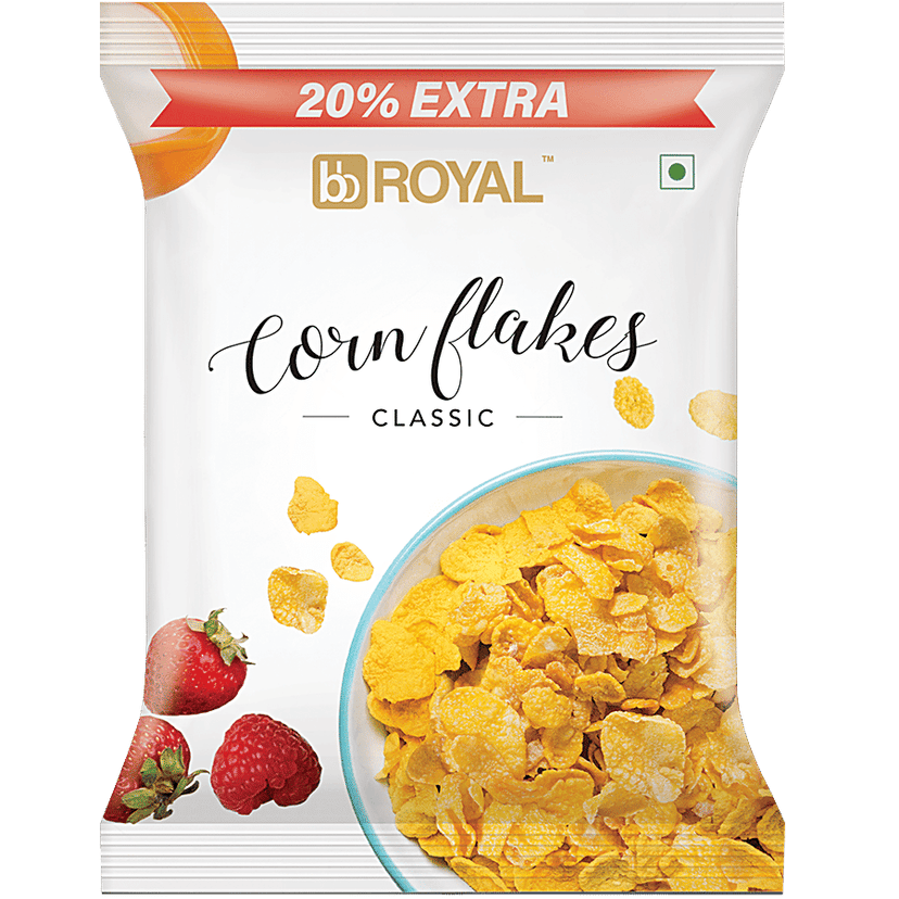 BB Royal Corn Flakes - Crunchy, Vitamin Rich, 70 g (20% Extra)