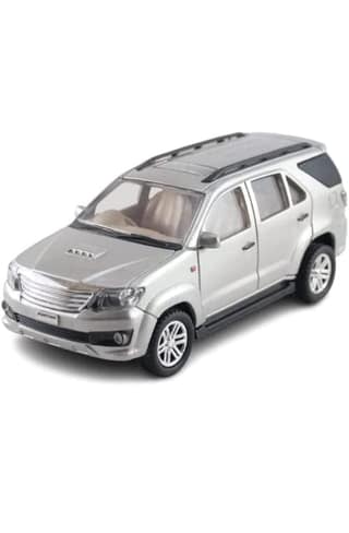 Mehtab Toys Plastic FortunerCar for Kids Wonderfull Design and Bold Look Pull Back Car with Soft Edges Miniature Scaled Models Toy Car- Silver