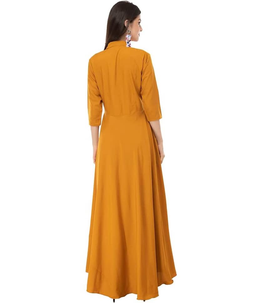 TOGZZ Women Crepe A-line Dress ( Yellow ) view 2