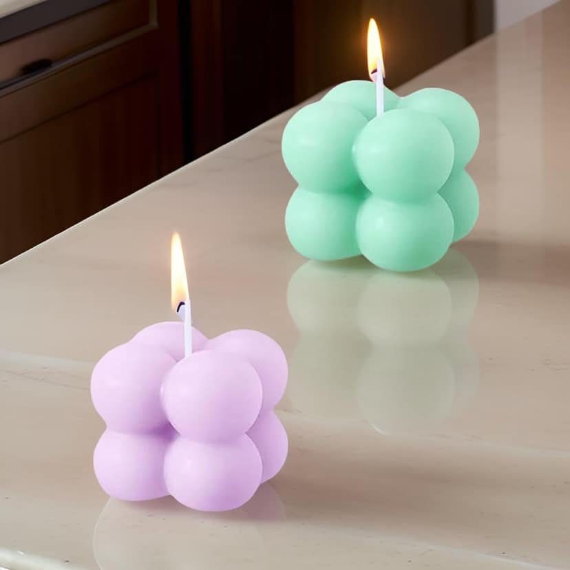 SS Enterprise Organic Soy Wax Bubble Candle for Home Decor | Scented Aromatic Fragrance Candles | Smoke-Free Pillar Candle