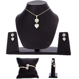 Hetprit Brass Gold Plated Beautiful Pendent Set Combo For Woman view 2