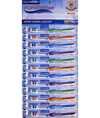 aquawhite Popular Flexi (pack of 12) Toothbrush AN-214