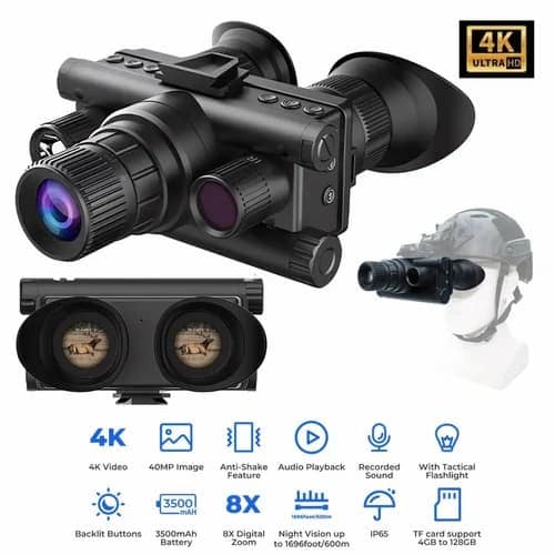 AUSHA 4K Night Vision Binoculars | Long-Range 600m Infrared with Photo & Video Recording view 6