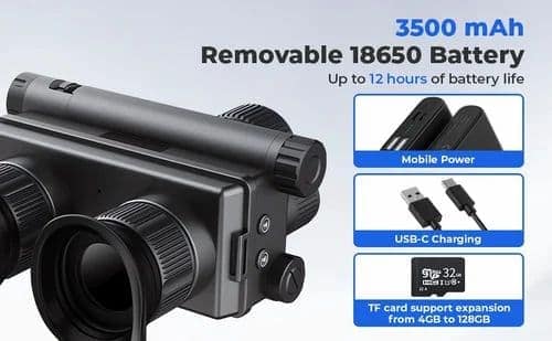 AUSHA 4K Night Vision Binoculars | Long-Range 600m Infrared with Photo & Video Recording view 7