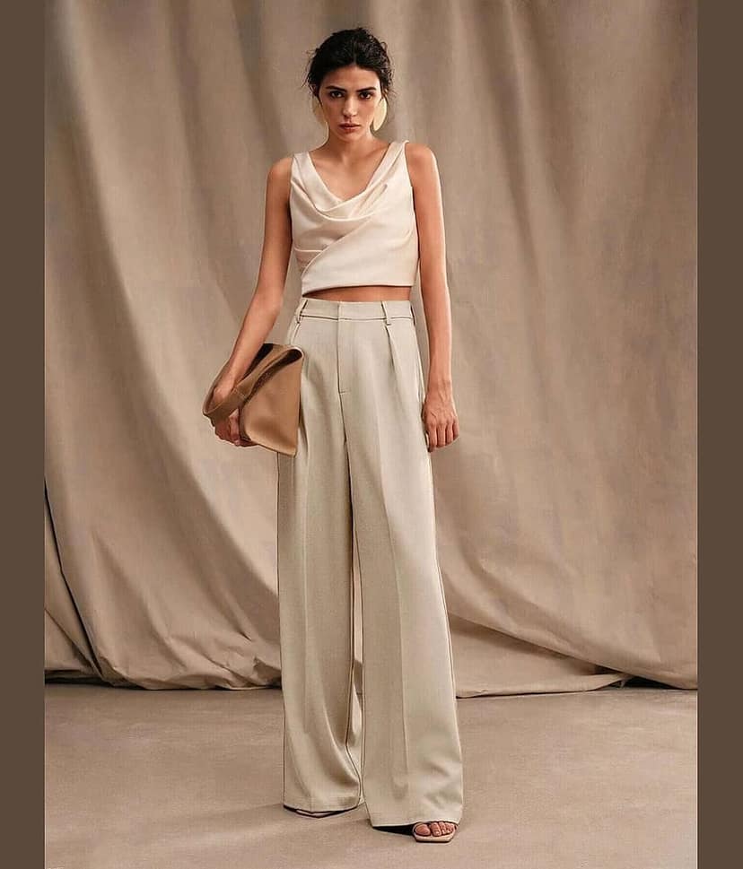 kotty Women Lycra Formal Trousers ( Beige ) view 2