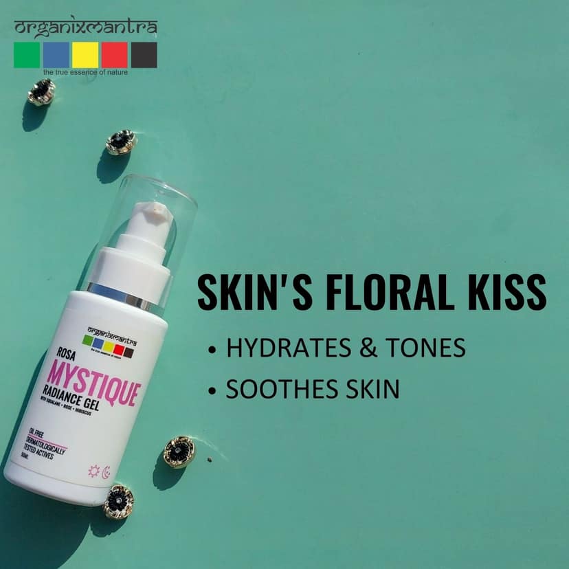 Organix Mantra Rose Hibiscus Manjistha Gel - Hydrating & Soothing Skincare Formula | For All Skin Types - 50ML view 2