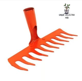 10-Teeth Garden Rake, Heavy Duty Steel Rake for Lawn, Leaves, and Grass