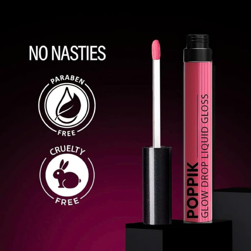 POPPIK Liquid Gloss Lipstick for Women | High Shine, Non Sticky, Moisturizing Lip Color | Smooth Glossy Finish | Party & Everyday Wear Lip Gloss, Ideal for Wedding, Casual Outings, Gifting, 2ML view 4