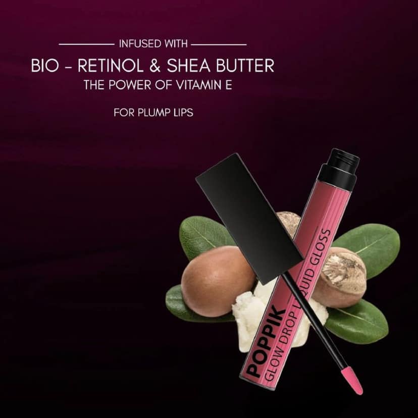 POPPIK Liquid Gloss Lipstick for Women | High Shine, Non Sticky, Moisturizing Lip Color | Smooth Glossy Finish | Party & Everyday Wear Lip Gloss, Ideal for Wedding, Casual Outings, Gifting, 2ML view 5