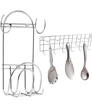 OC9 Silver Stainless Steel Storage Racks ( Pack of 2 )
