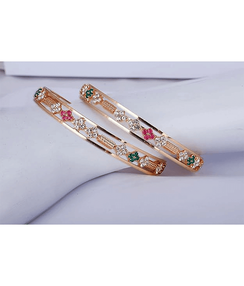 JFL - Jewellery For Less Multicolor Bangle Set ( Pack of 2 )