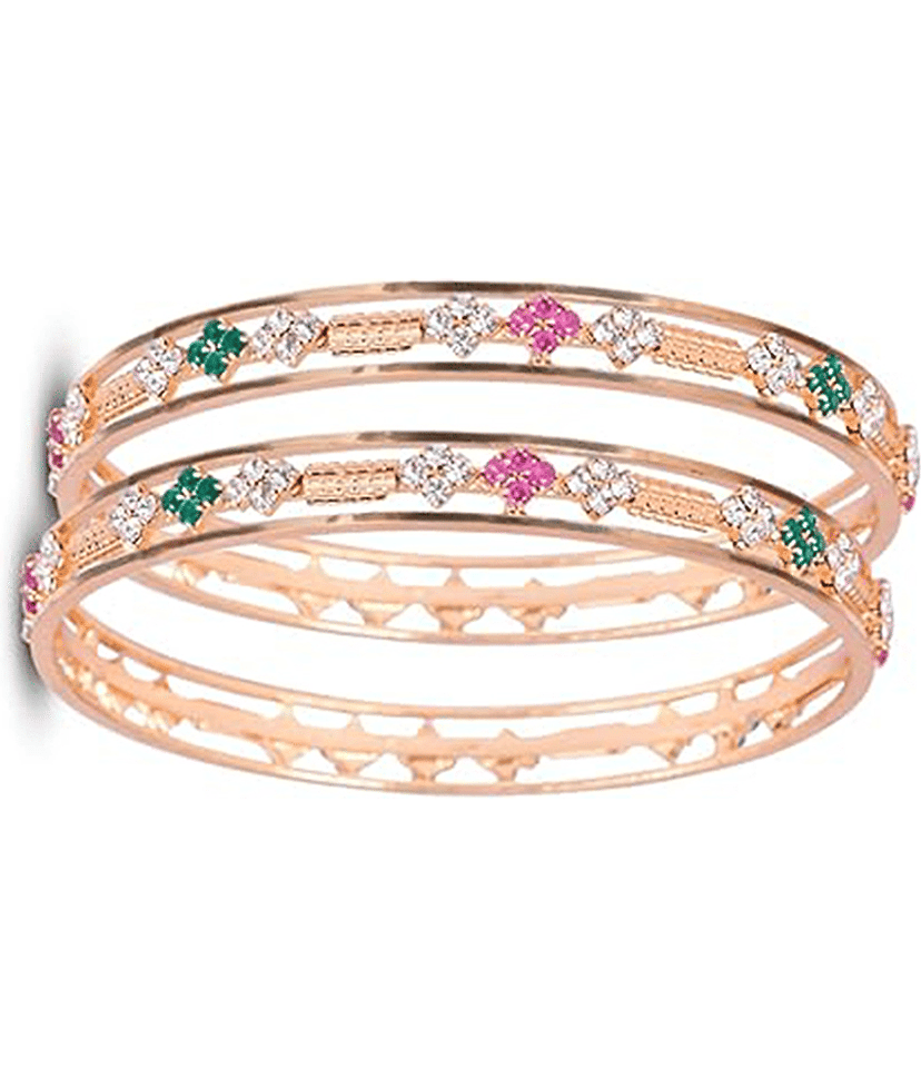 JFL - Jewellery For Less Multicolor Bangle Set ( Pack of 2 ) view 2