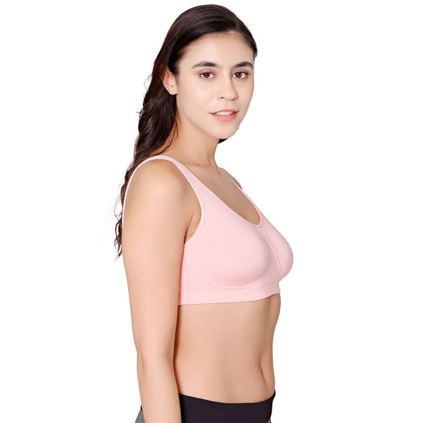 Bodycare modal spandex wirefree broad straps soft cup sleep bra-1625LILAC view 3