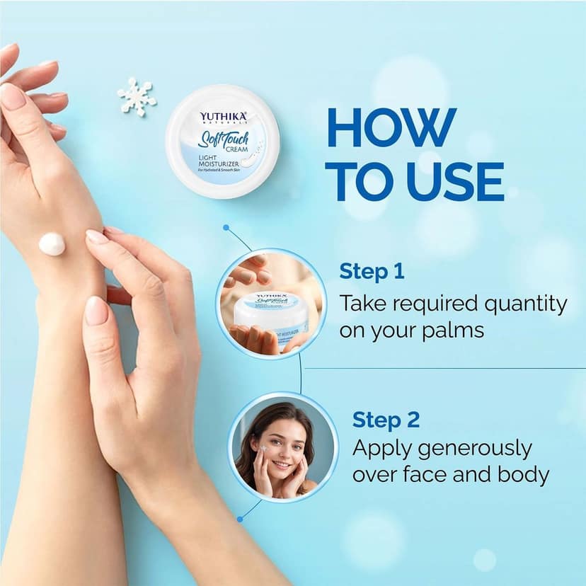 Yuthika SoftTouch Moisturizer for Face, Body, Hand, Dry Skin Moisturizer for Winter, Instant Hydration Cream (300ml) view 10