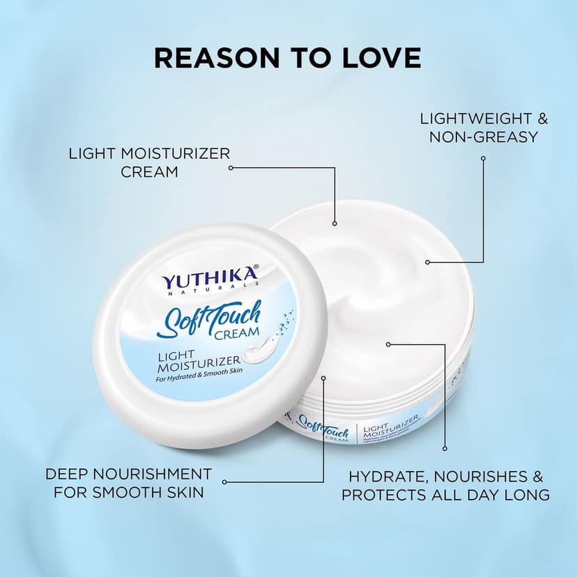 Yuthika SoftTouch Moisturizer for Face, Body, Hand, Dry Skin Moisturizer for Winter, Instant Hydration Cream (300ml) view 6