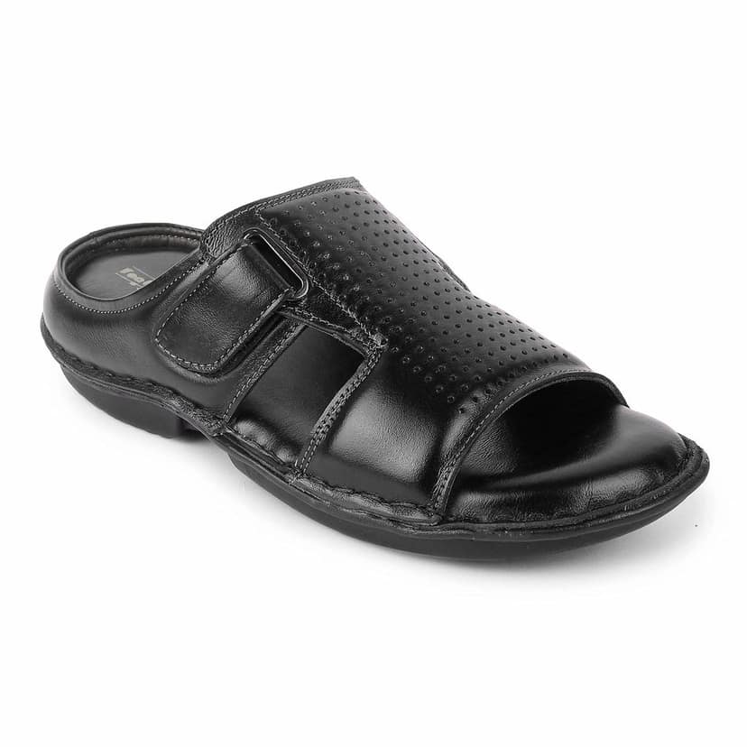 FEATHER LEATHER Men's Genuine Leather Comfortable & Fashionable Flip Flops Slipper | Comfortable Casual Indoor / Outdoor / Footwear Slippers view 7