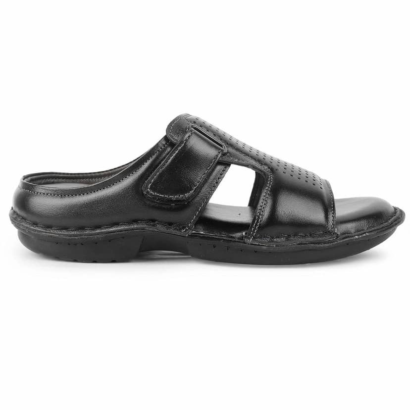 FEATHER LEATHER Men's Genuine Leather Comfortable & Fashionable Flip Flops Slipper | Comfortable Casual Indoor / Outdoor / Footwear Slippers view 9
