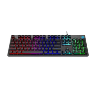 HP K500F Wired Gaming Keyboard, Backlit Membrane with Mixed Color Lighting, Metal Panel with Logo Lighting, 26 Anti-Ghosting Keys, and Windows Lock Key / 3 Years Warranty(7ZZ97AA) HP K500F Wired Gaming Keyboard, Backlit Membrane with Mixed Color Lighting