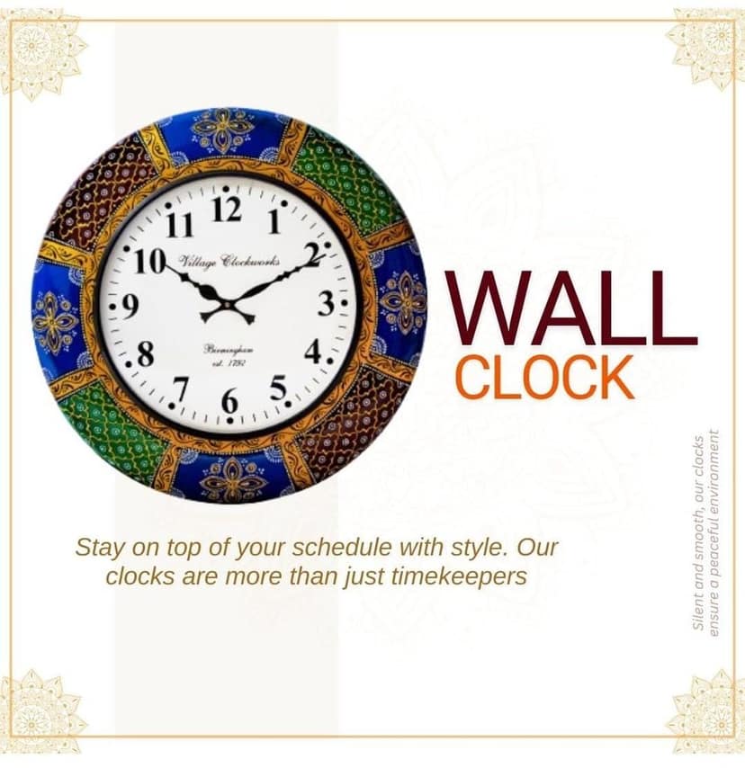 Village Clockworks Birmingham England The Original Hand Painted Wall Clock view 2