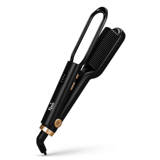 Ktein Hair Straightener Comb Brush for Women | Dual Ceramic Plates + Anti-Scald Design | PTC Fast Heating | Adjustable Temperature 180°F to 450°F | Professional Hair Styling Tool