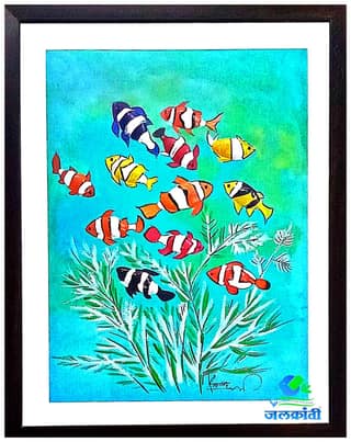 Handmade fish shell painting 317