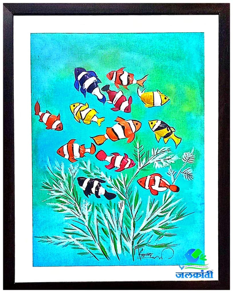 Handmade fish shell painting 317