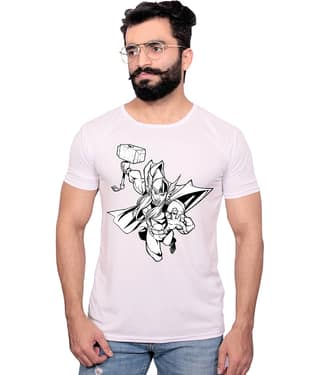 Nityanand Enterprises White Cotton Blend T-Shirt