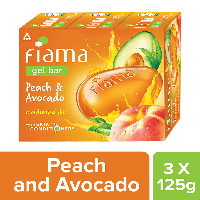 Fiama Gel Bathing Bar, Peach And Avocado, 125 G