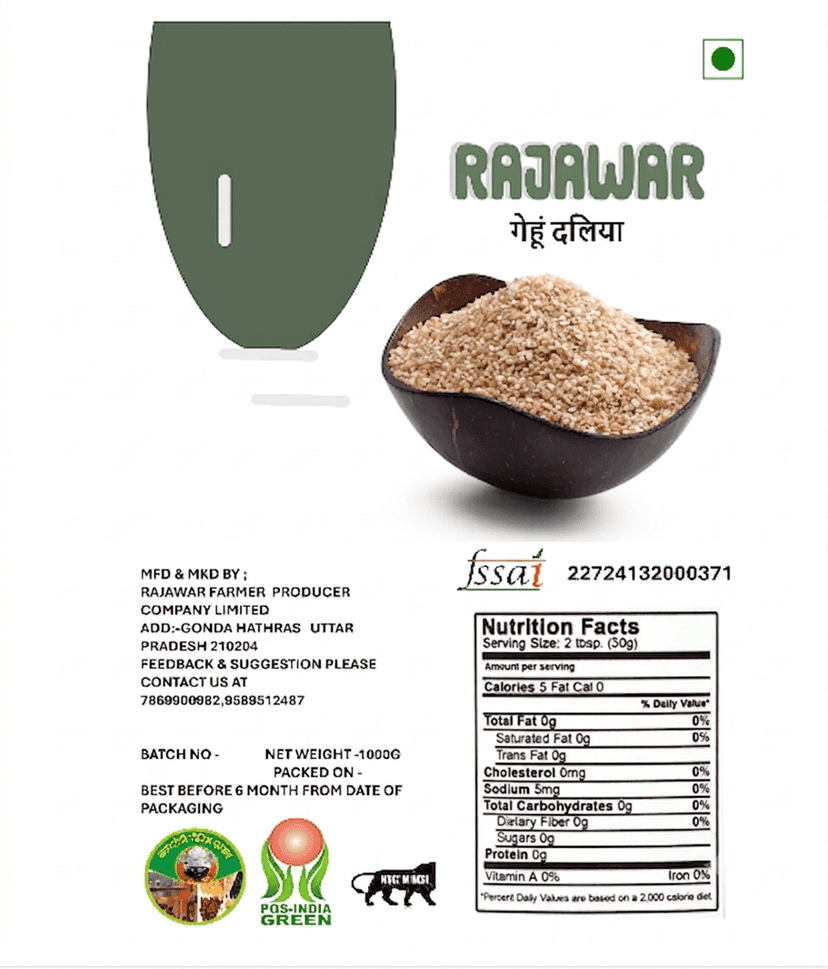 Premium Bulgur Wheat (Dalia) - Wholesome & Versatile Grain, Clear Pack 1 Kg view 3