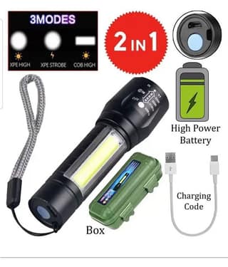 500 Meter 4 Mode rechargeable battery zoomable Waterproof Torchlight LED Full Metal Body 10W Flashlight Torch