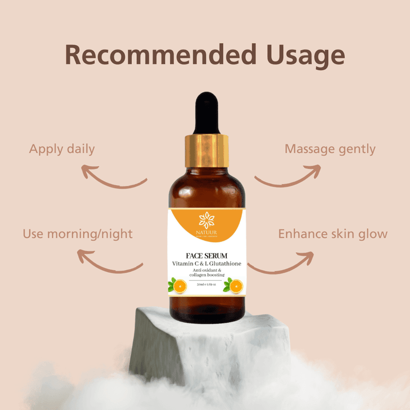 NATUUR - Vitamin C Face Serum - 50ml | Antioxidant and Collagen Boosting | Brightening and Firming Serum | With Hyaluronic Acid for Youthful and Glowing Skin view 4