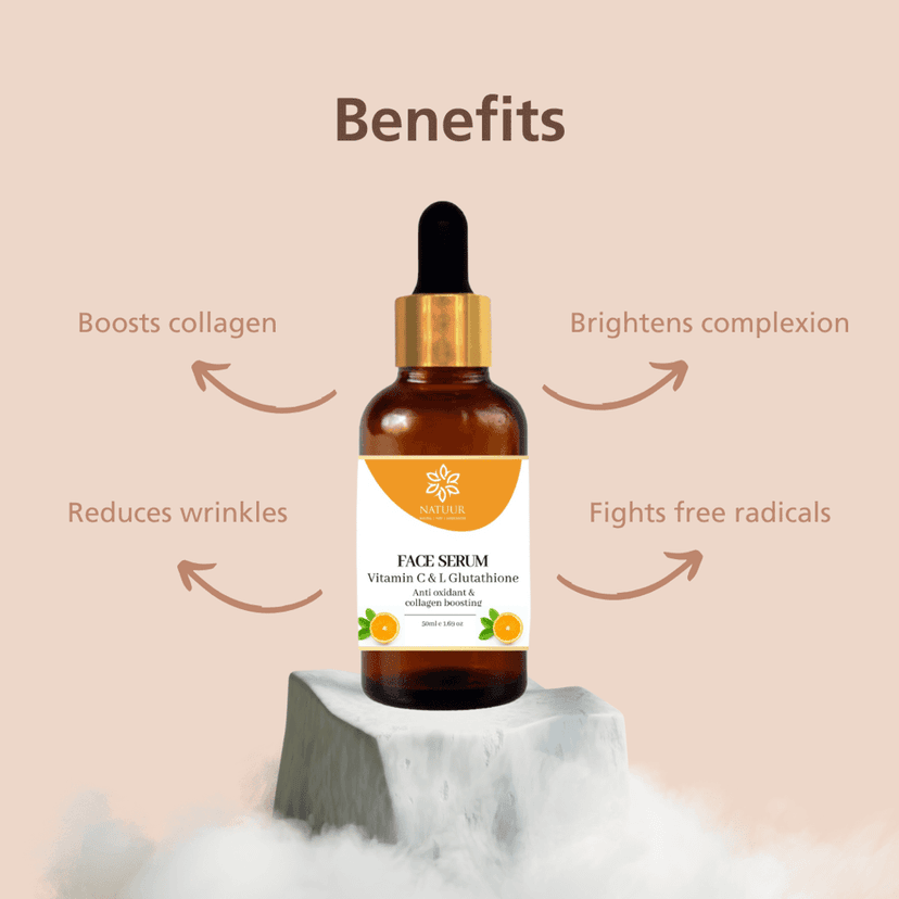 NATUUR - Vitamin C Face Serum - 50ml | Antioxidant and Collagen Boosting | Brightening and Firming Serum | With Hyaluronic Acid for Youthful and Glowing Skin view 5