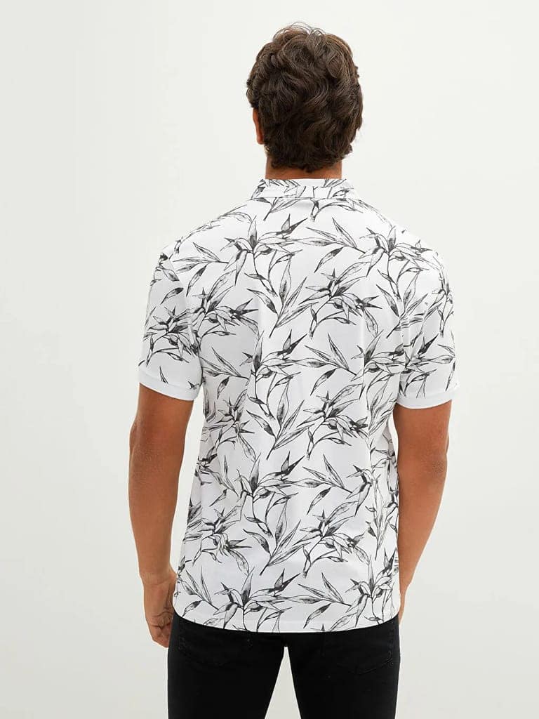 Cotton Printed F/S Shirt (black and white) view 4