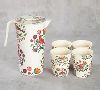 India Circus Psittacines Enquiry Bamboo Jug Set
