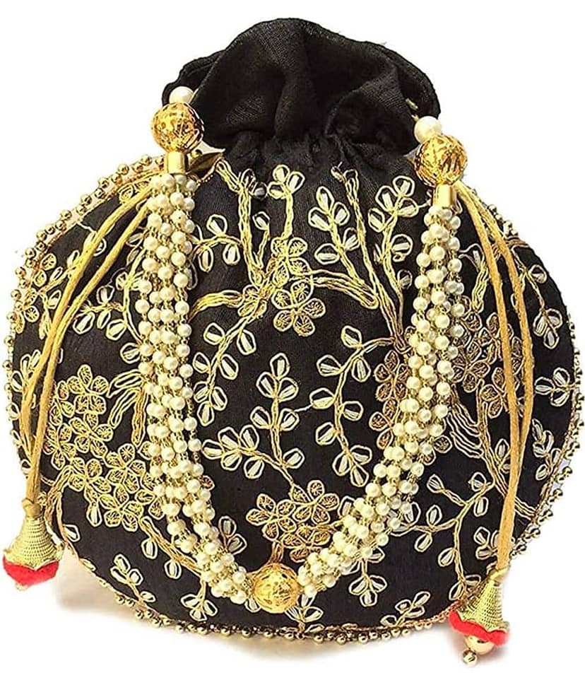 Apratim Black Silk Potli