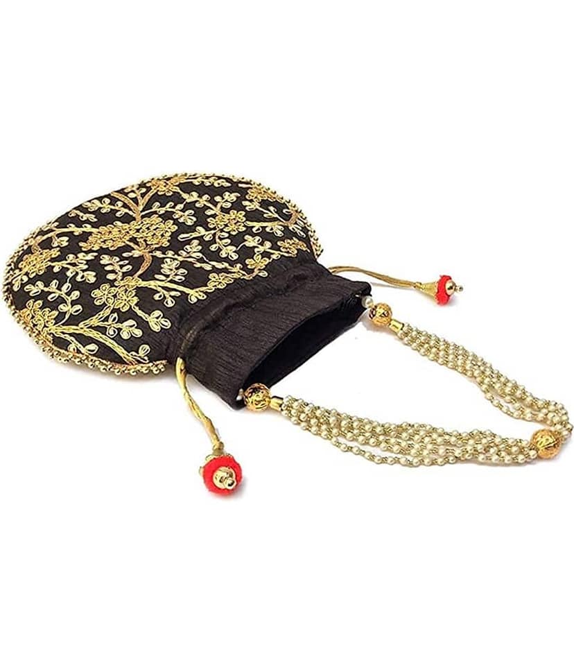 Apratim Black Silk Potli view 2