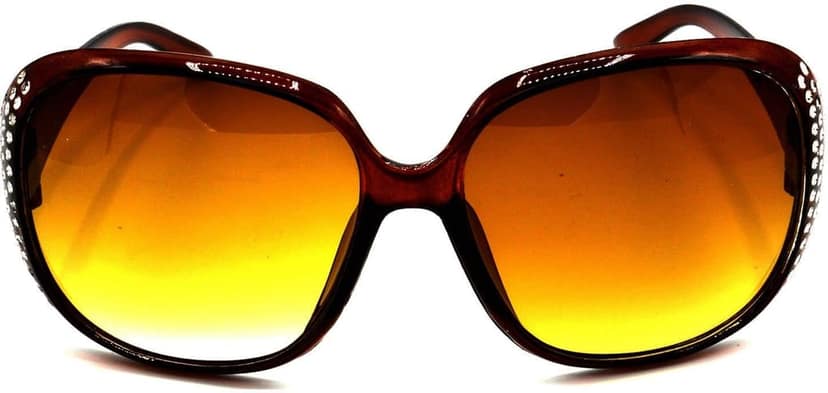 HRINKAR Unisex Sports Sunglasses Black & Silver Frame, Grey & Brown Lens (Medium) - Pack of 2 view 3