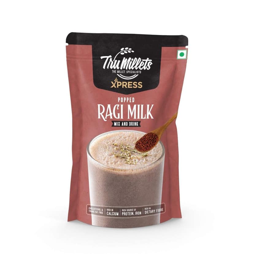 Trumillets Xpress - Healthy Millet Drink - Instant Mix | Nutrition for Adults (both Men and Women) and Kids- Health,Strength and energy| No Preservatives| Popped Ragi Milk -200g (Pack of 3) view 2