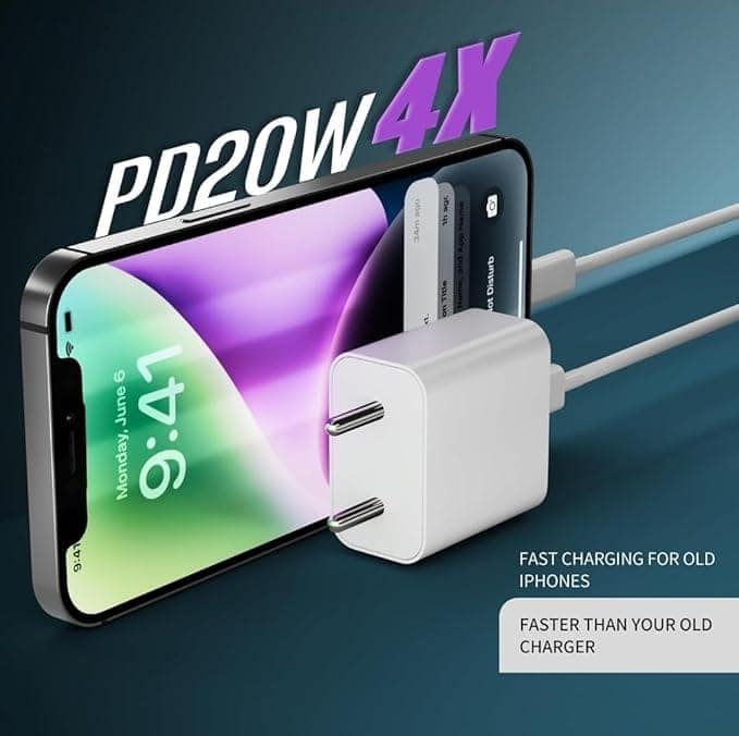20W Charger Type C Adapter for iPhone 16/16 Plus/16 Pro/16 Pro Max, 15/15 Plus/15 Pro/15 Pro Max, 14/13/12/11 Series with PD 3.0 USB-C 20 Watt Fast Charging Adapter view 5